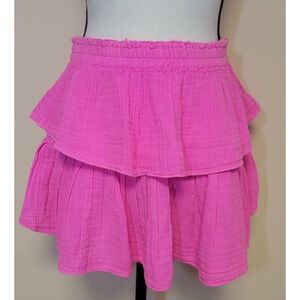 LoveShackFancy Ruffle Pink Mini Skirt